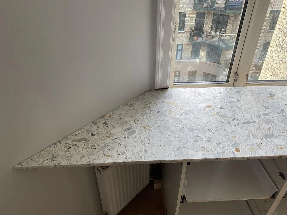 Køkkenbordplade i Terrazzo Calacatta, København Ø – billede 6