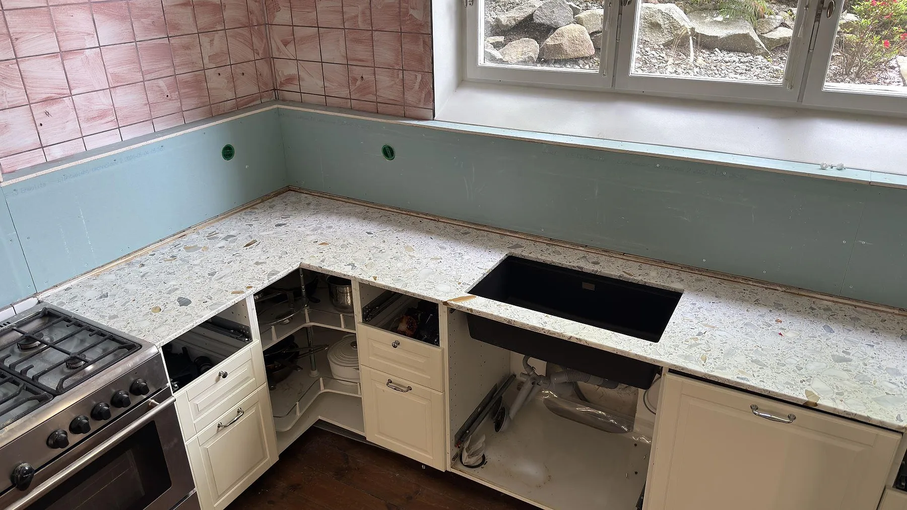 Køkkenbordplade i Terrazzo Calacatta, Stockholm – billede 4