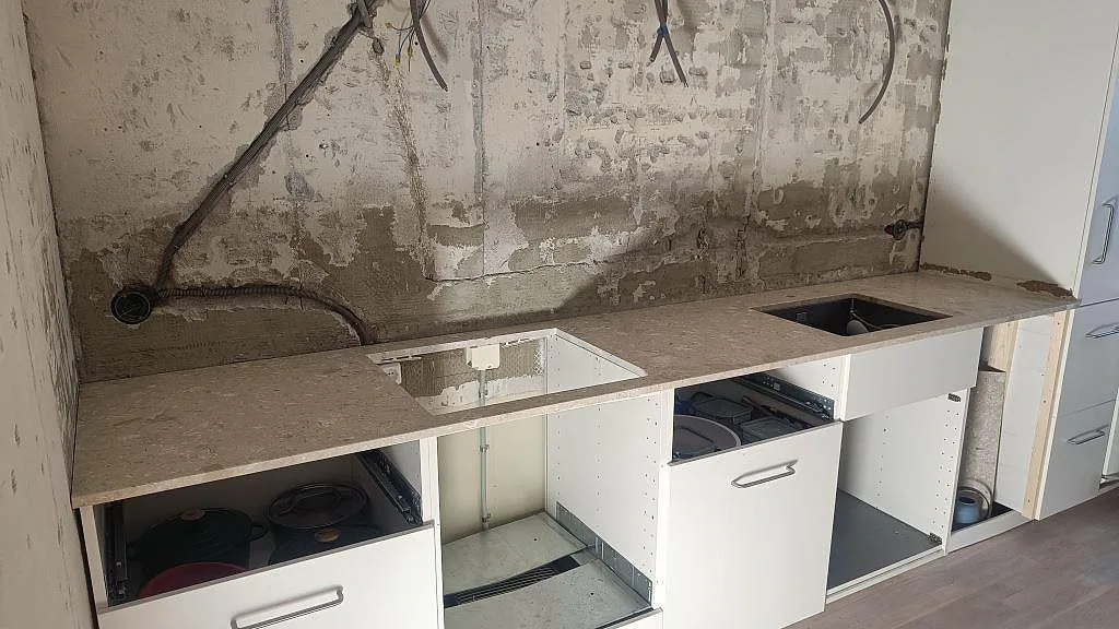 Køkkenbordplade i Terrazzo Perlato Royal, Ystad