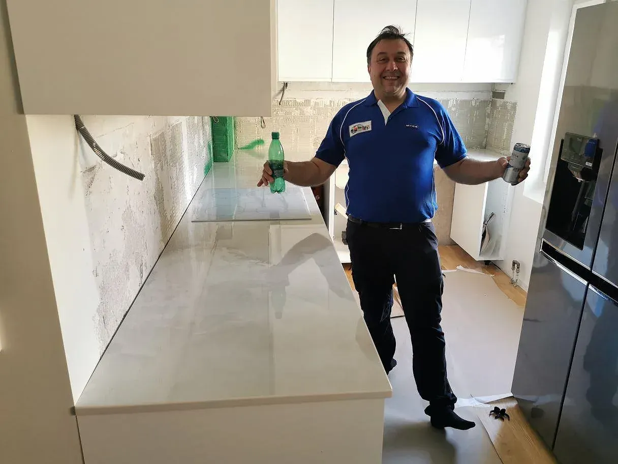 Køkkenbordplade i Dekton Helena-keramik, Malmö – billede 2