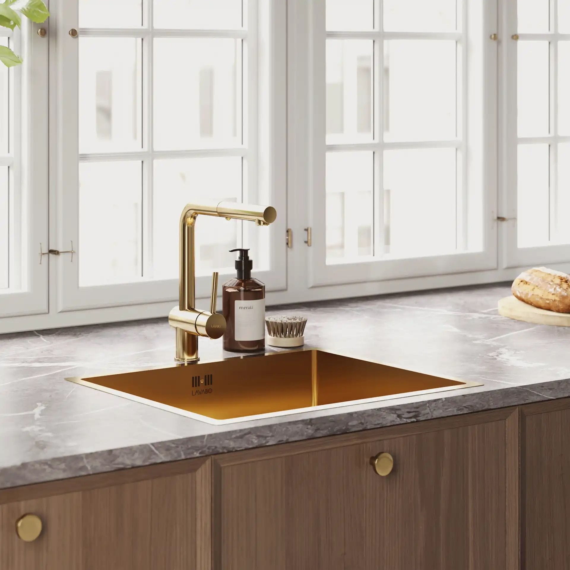 Lavabo Kubus 500 Soft Massiv Messing
